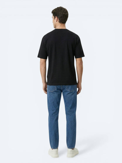 Siyah Düz %100 Pamuk T-shirt