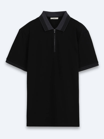Siyah Düz %100 Pamuk T-shirt