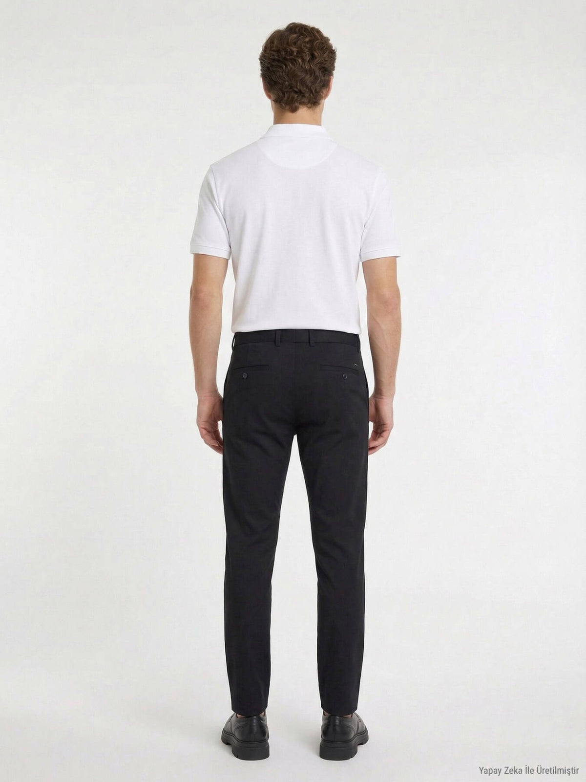 Siyah Düz Dokuma Slim Fit Casual Pantolon