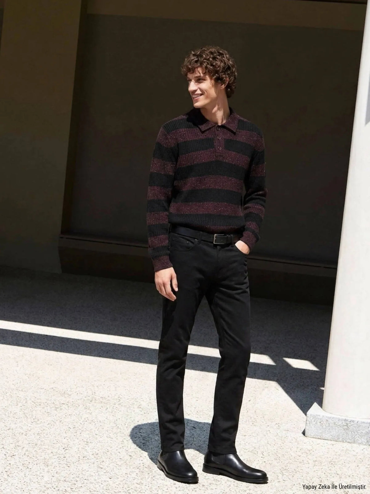 Siyah Düz Dokuma Slim Fit Spor Pamuk Karışımlı Pantolon