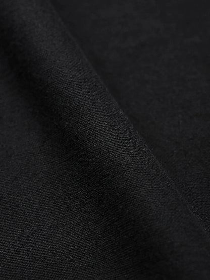 Siyah Düz Dokuma Slim Fit Spor Pamuk Karışımlı Pantolon