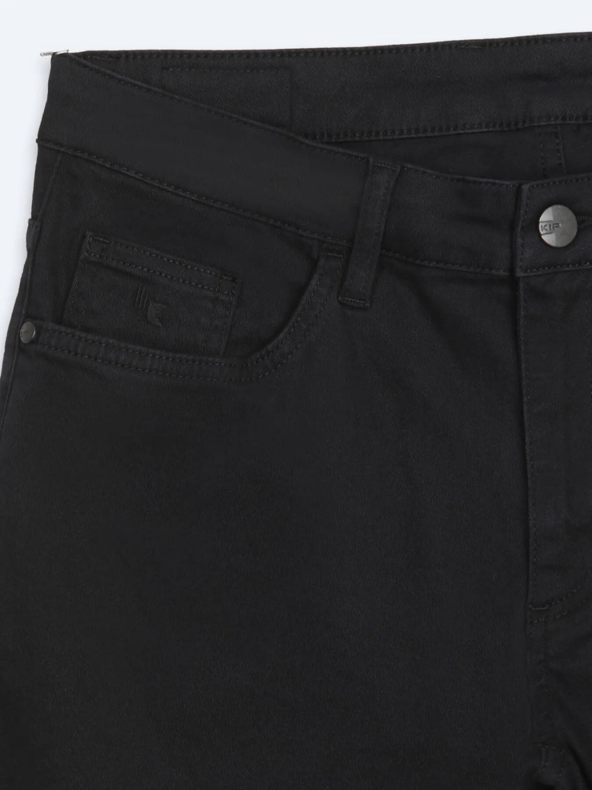 Siyah Düz Dokuma Slim Fit Spor Pamuk Karışımlı Pantolon