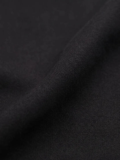 Siyah Düz Dokuma Slim Fit Spor Pamuk Karışımlı Pantolon