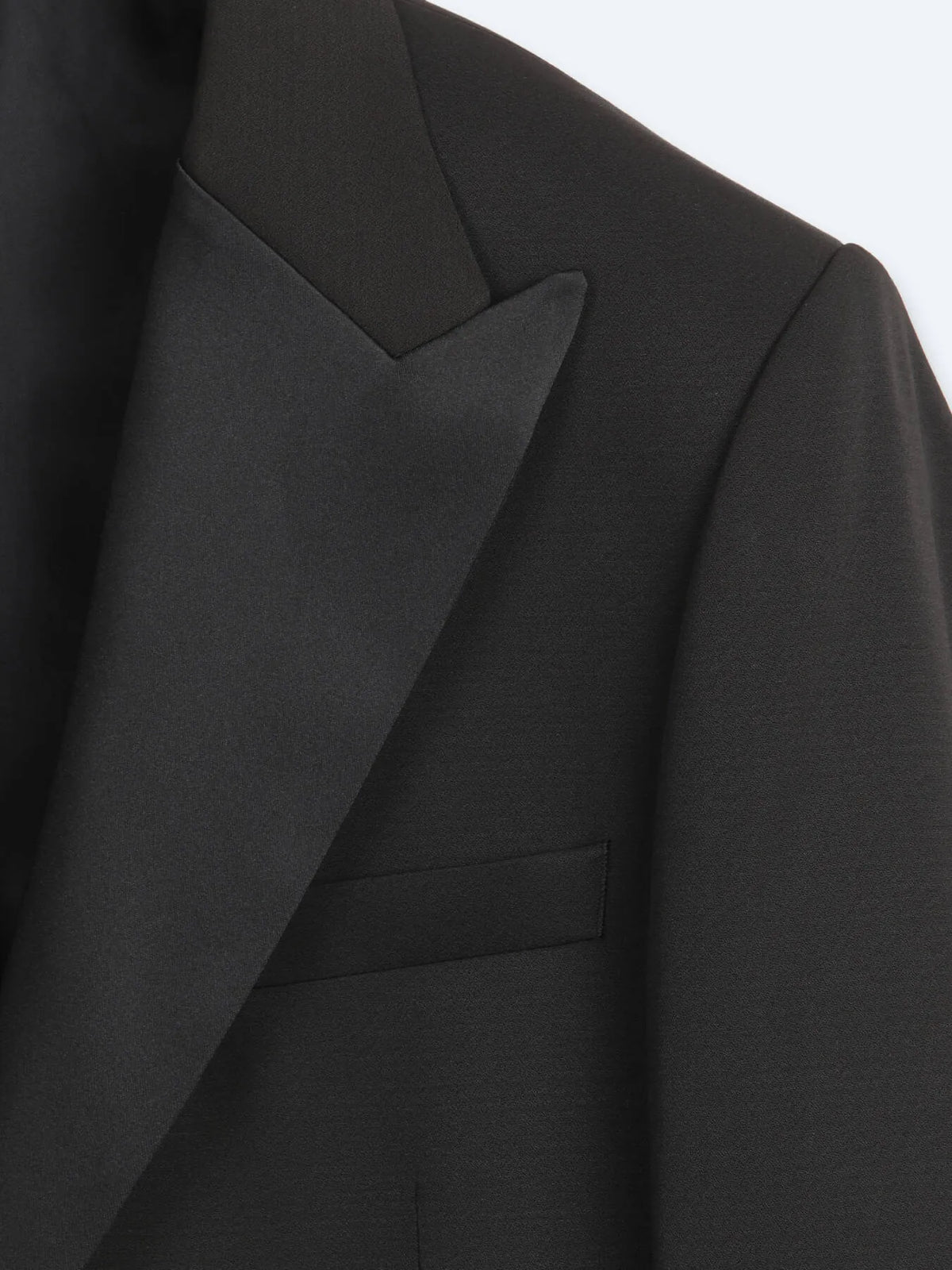 Siyah Düz Modern Fit Dokuma Smokin Takım Elbise