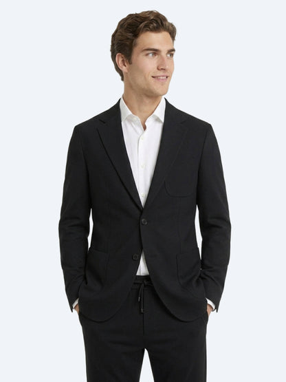 Siyah Mikro Modern Fit Örme Takım Elbise