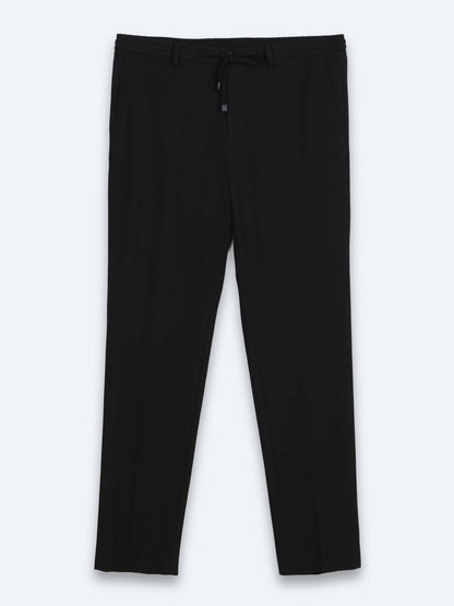 Siyah Mikro Modern Fit Örme Takım Elbise