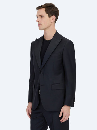 Siyah Düz Modern Fit Prinç Smokin Takım Elbise