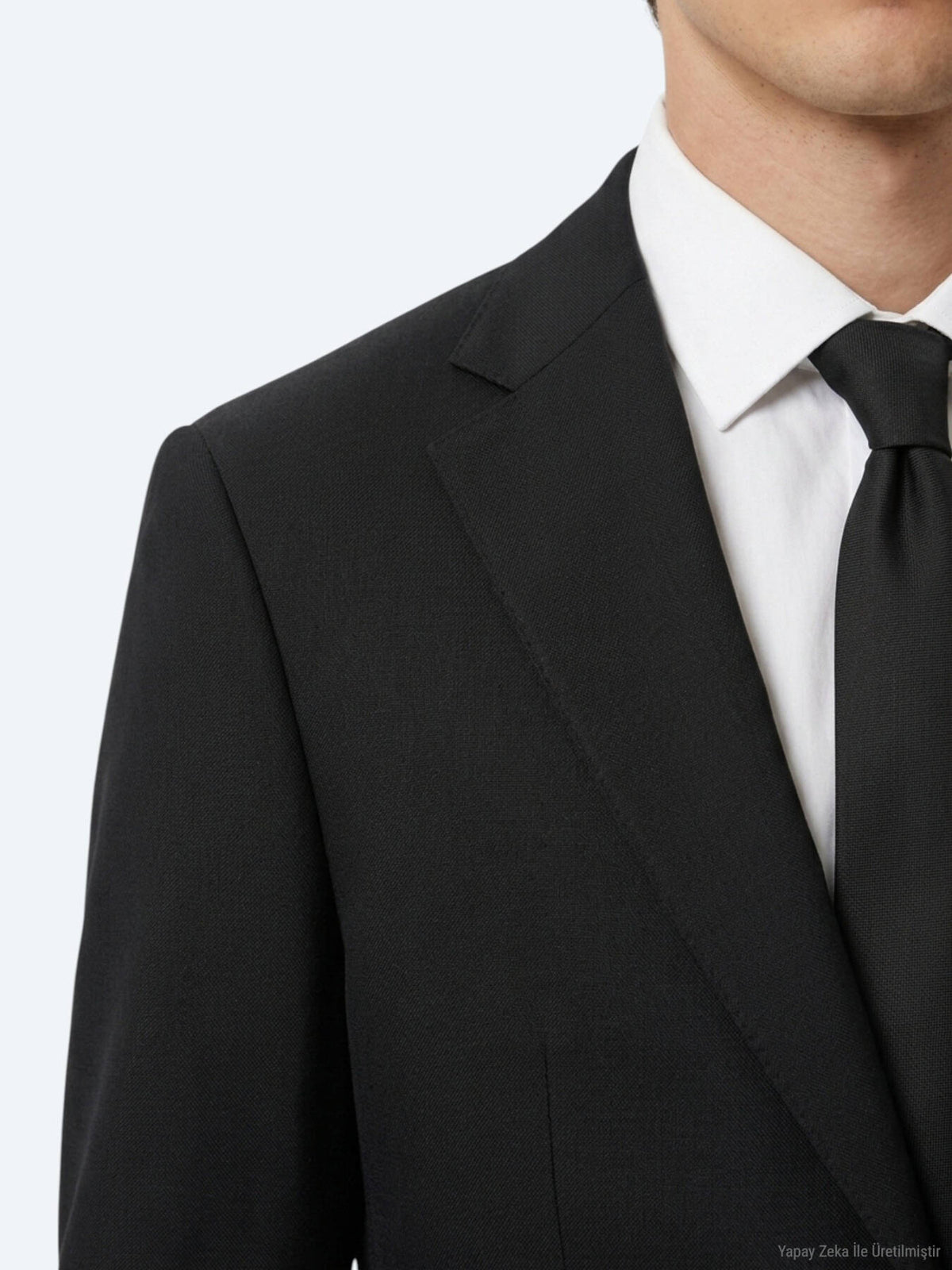 Siyah Düz Modern Fit Takım Elbise