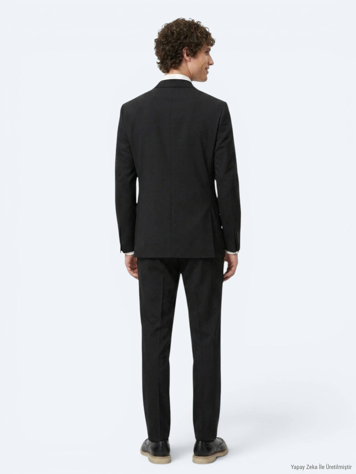 Siyah Düz Modern Fit Takım Elbise