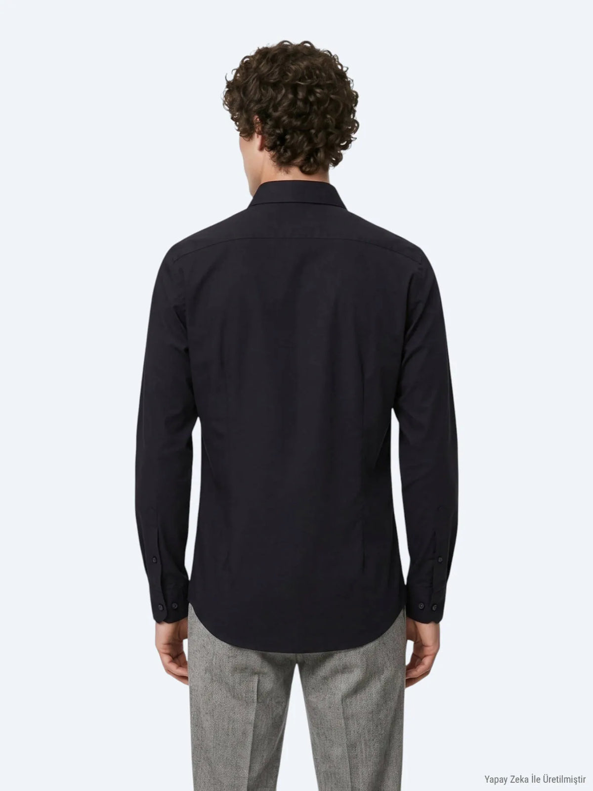 Siyah Düz Regular Fit Uzun Casual %100 Pamuk Gömlek