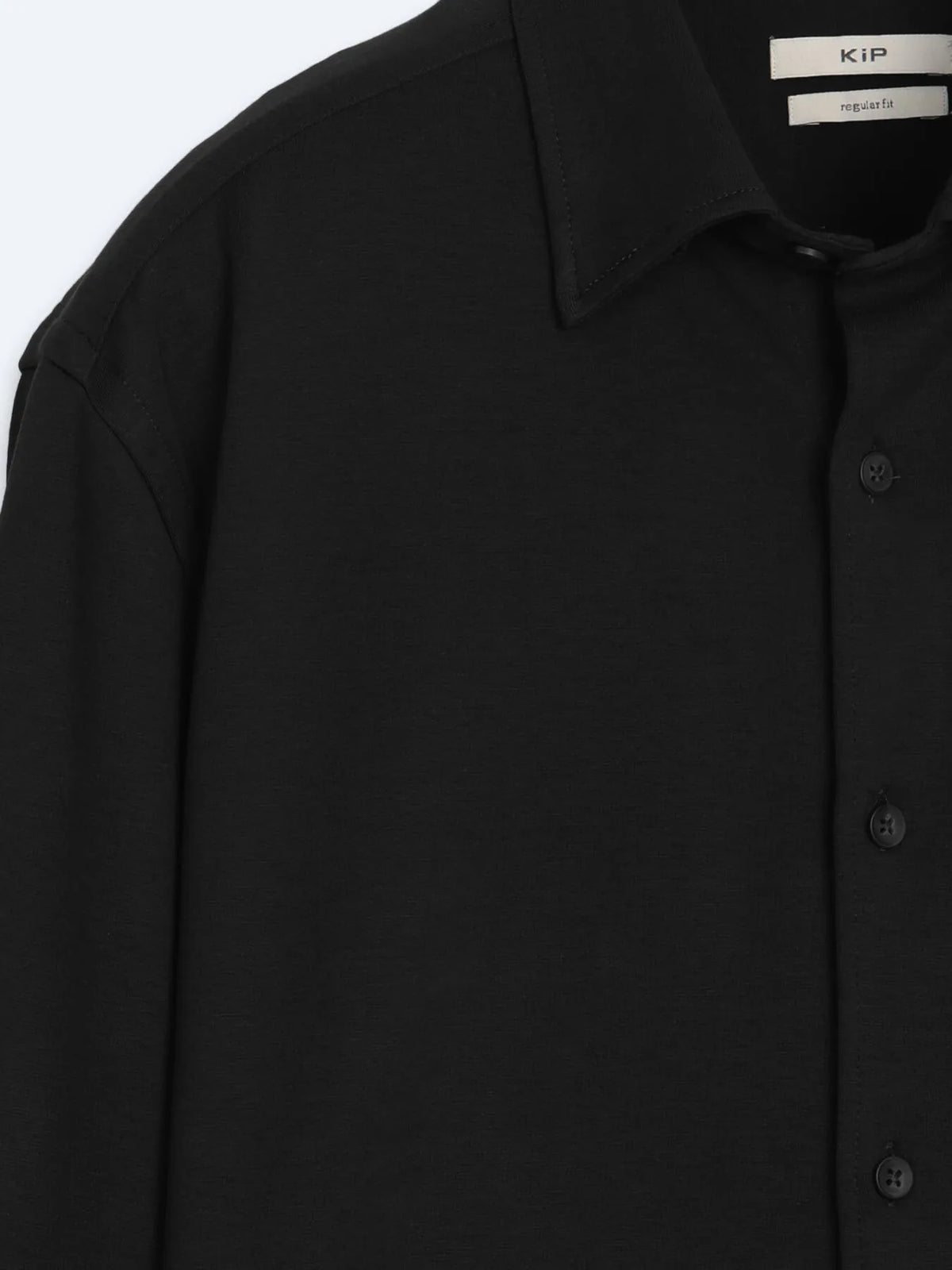 Siyah Düz Regular Fit Uzun Casual %100 Pamuk Gömlek