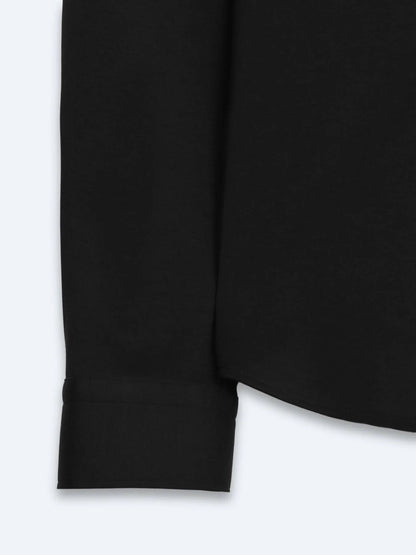 Siyah Düz Regular Fit Uzun Casual %100 Pamuk Gömlek