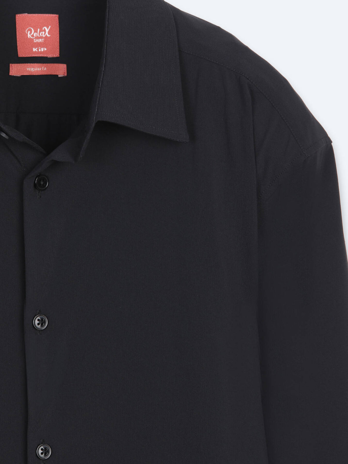 Siyah Düz Regular Fit Uzun Casual Gömlek