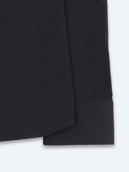Siyah Düz Regular Fit Uzun Casual Gömlek