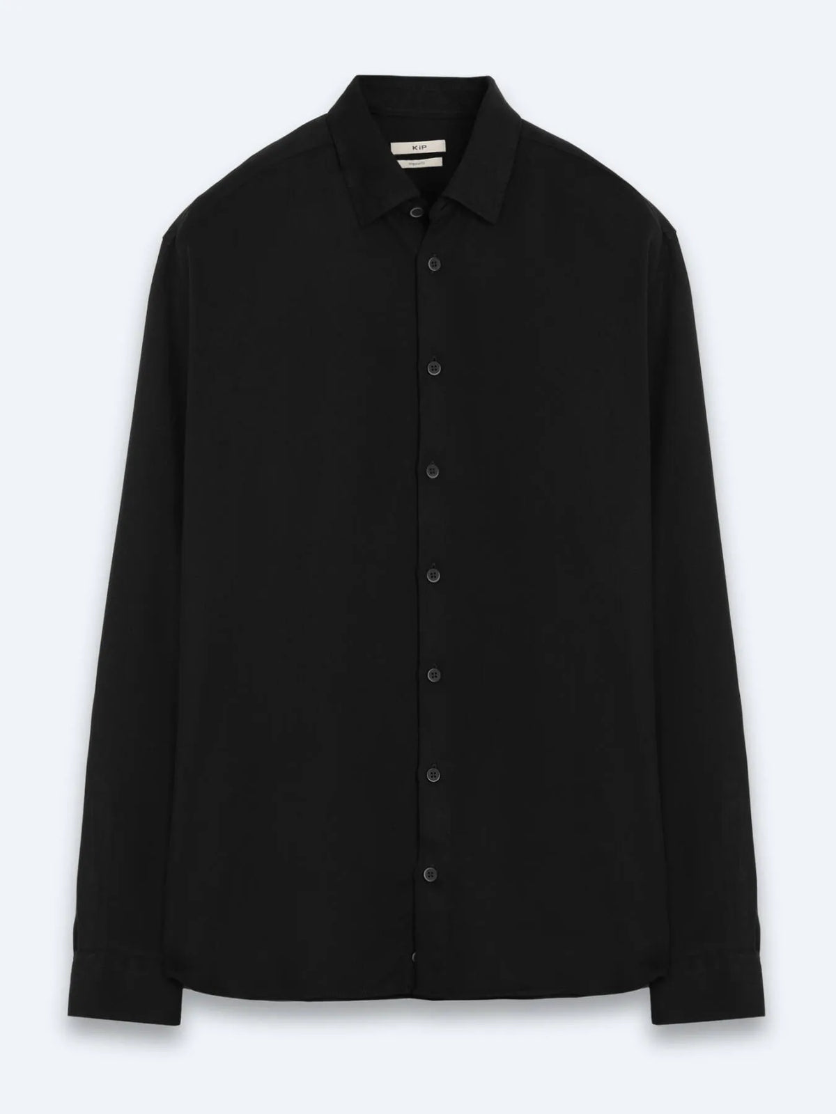 Siyah Düz Regular Fit Uzun Dokuma Casual Gömlek