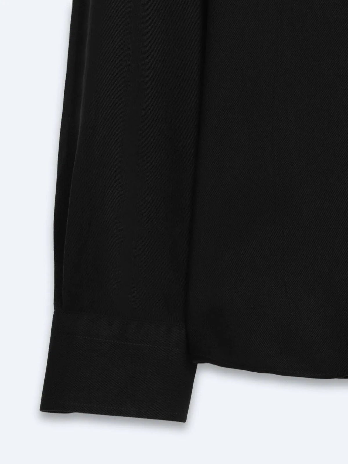 Siyah Düz Regular Fit Uzun Dokuma Casual Gömlek