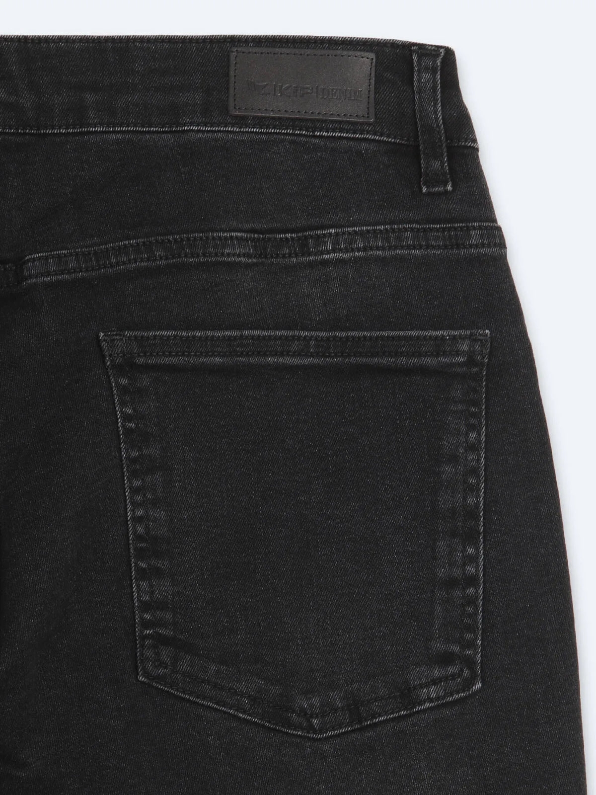 Siyah Düz Slim Fit Denim Pamuk Karışımlı Pantolon