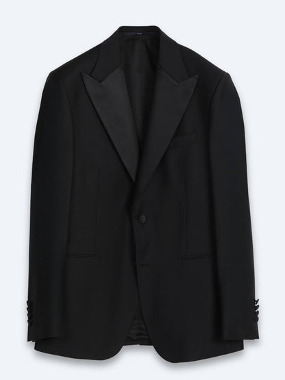 Siyah Düz Modern Fit Prinç Smokin Takım Elbise