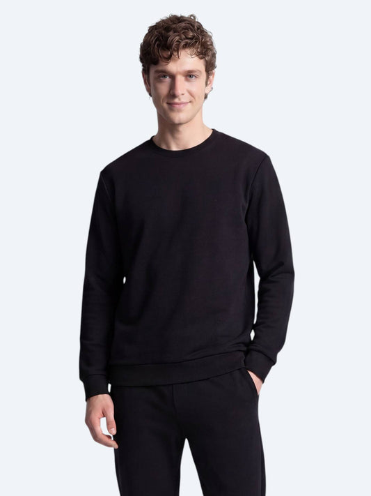 Siyah Düz Sweatshırt