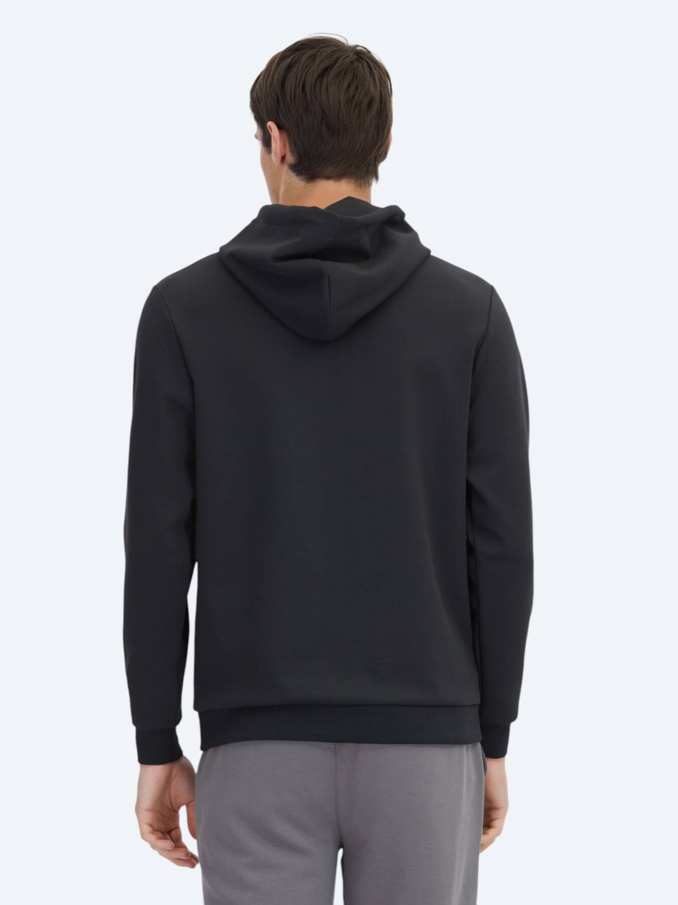 Siyah Kapüşonlu Sweatshırt