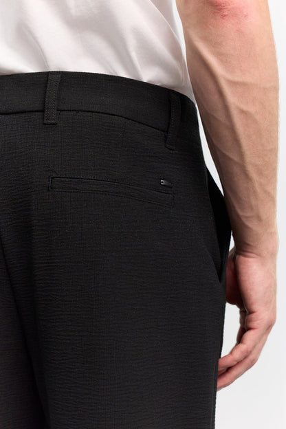 Siyah Klasik Bel Viskon Karışımlı Elastan Pantolon