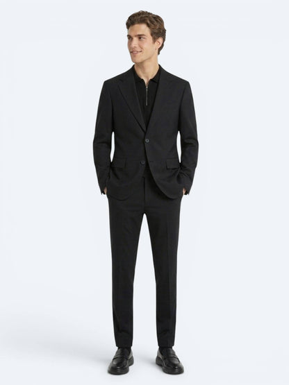 Siyah Mikro Modern Fit %100 Yün Takım Elbise