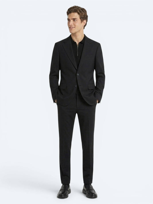Siyah Mikro Modern Fit %100 Yün Takım Elbise