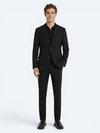 Siyah Mikro Modern Fit %100 Yün Takım Elbise