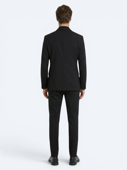 Siyah Mikro Modern Fit %100 Yün Takım Elbise