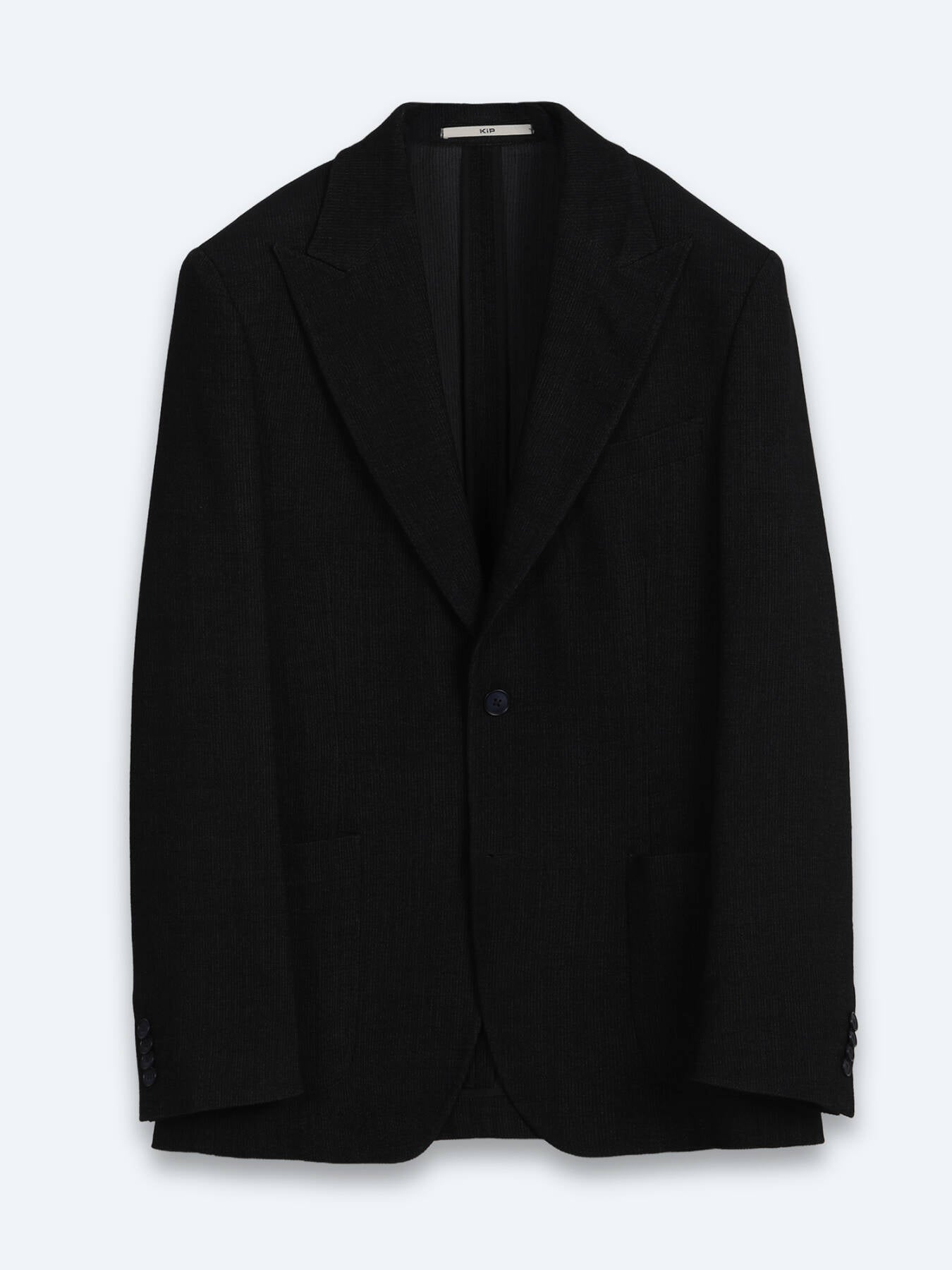 Siyah Mikro Modern Fit Yün Karışımlı Ceket