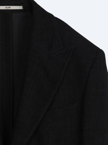 Siyah Mikro Modern Fit Yün Karışımlı Ceket