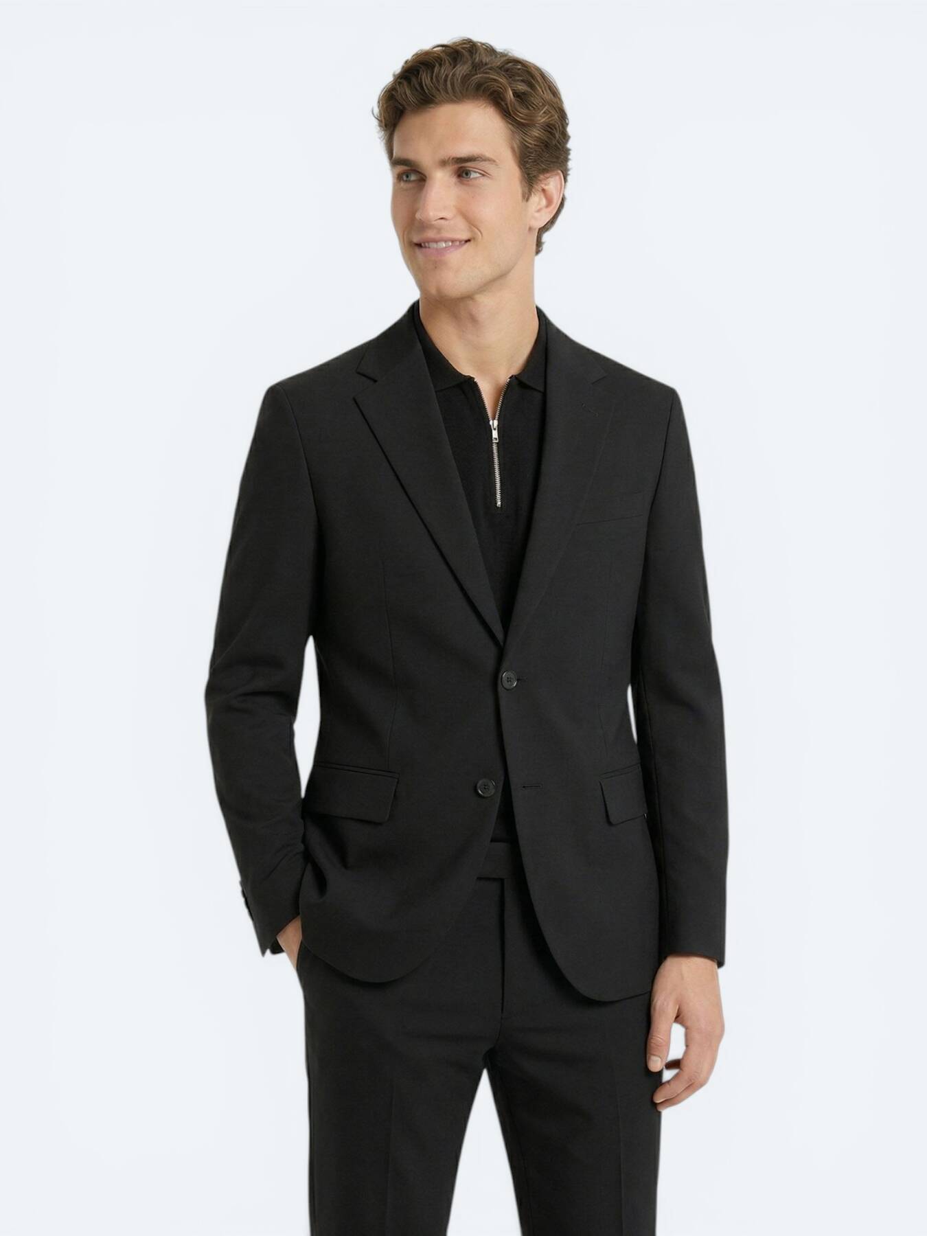 Siyah Modern Fit Takım Elbise