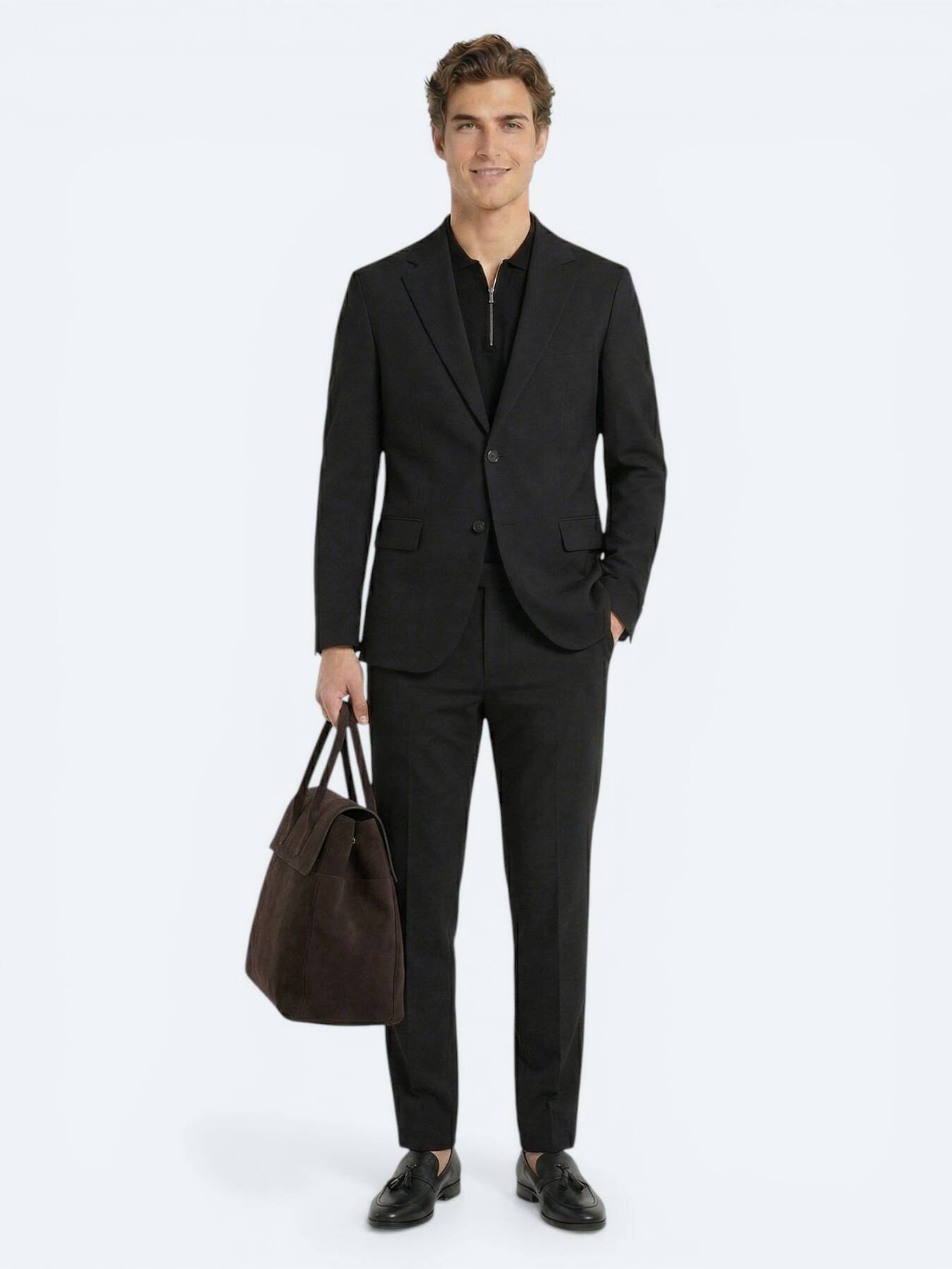 Siyah Modern Fit Takım Elbise