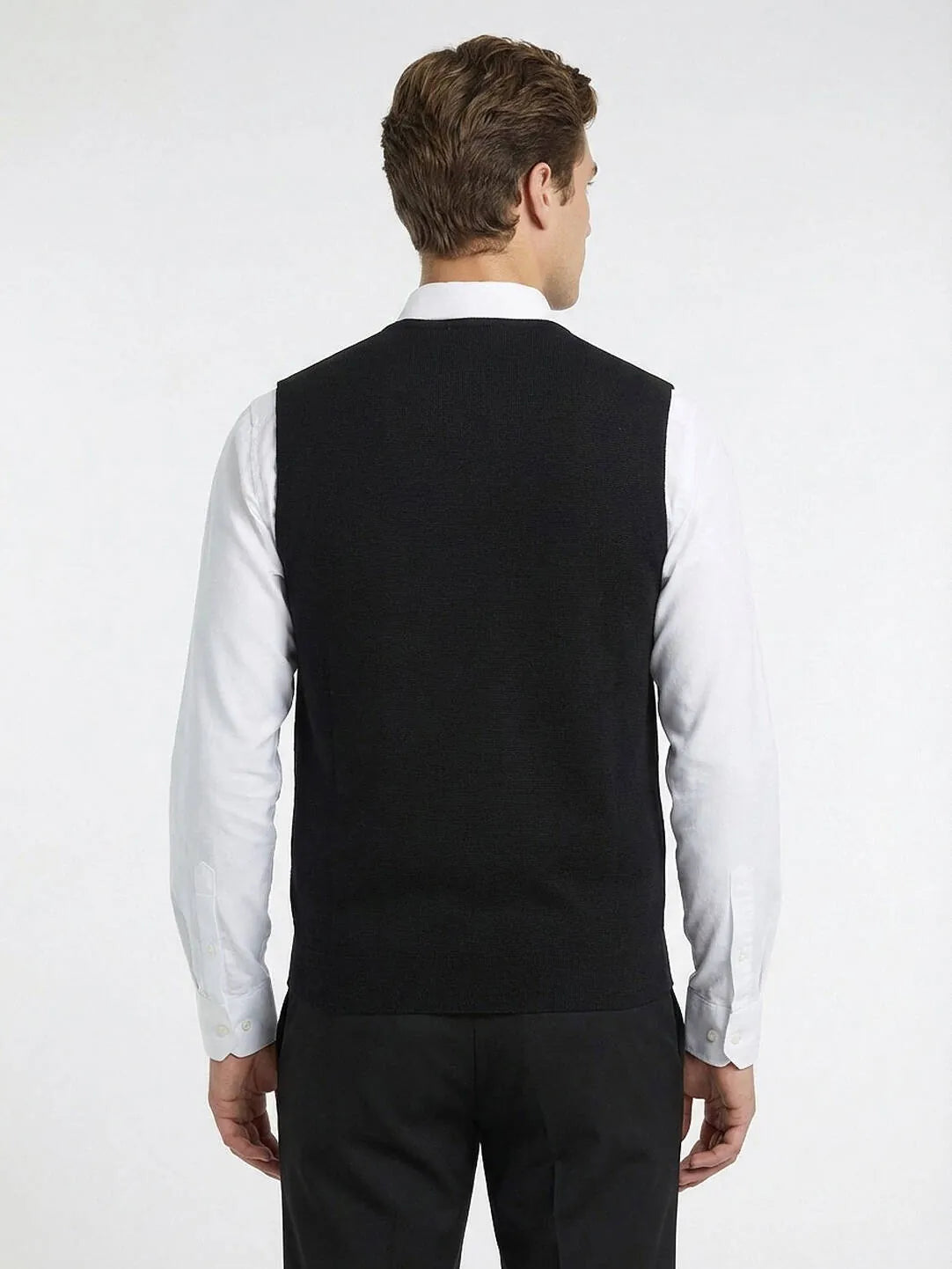 Siyah Regular Fit Casual Örme Triko Yelek