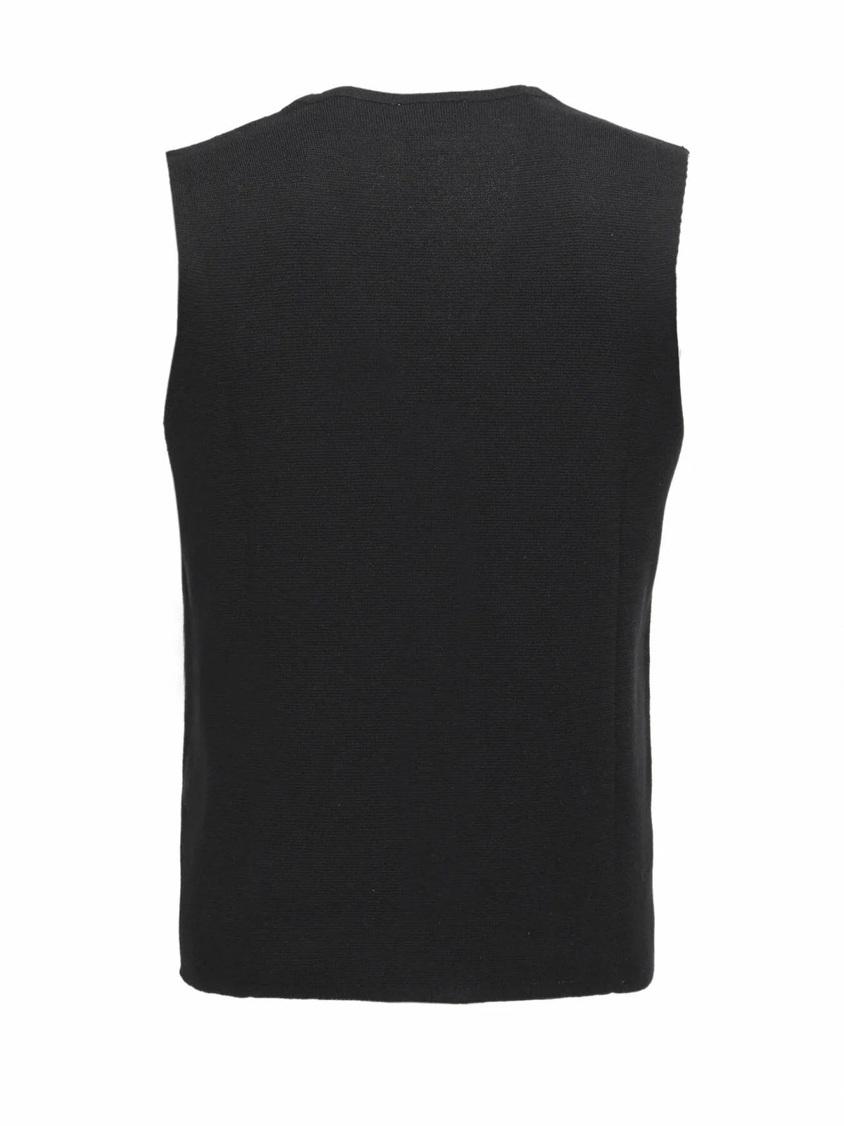 Siyah Regular Fit Casual Örme Triko Yelek
