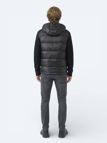 Siyah Regular Fit Kapüşonlu Casual Dokuma Mont