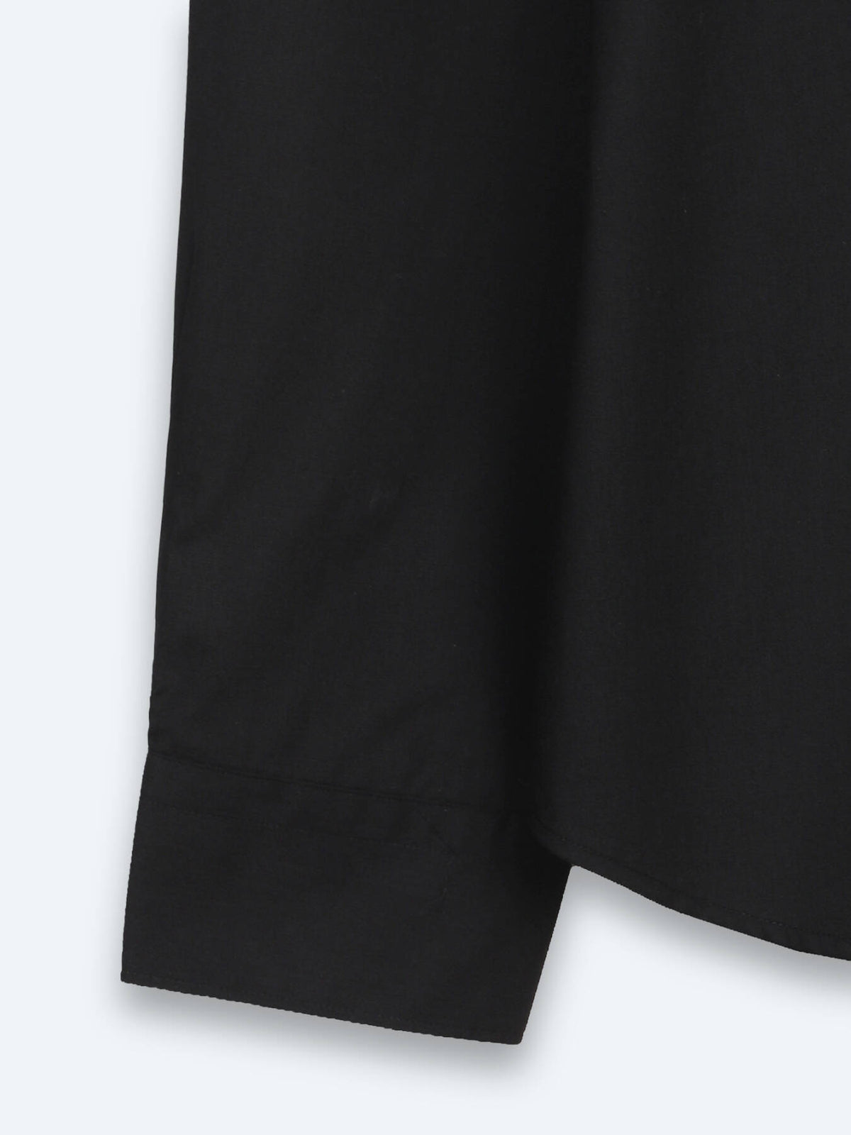 Siyah Regular Fit Uzun Dokuma Casual Pamuk Karışımlı Gömlek