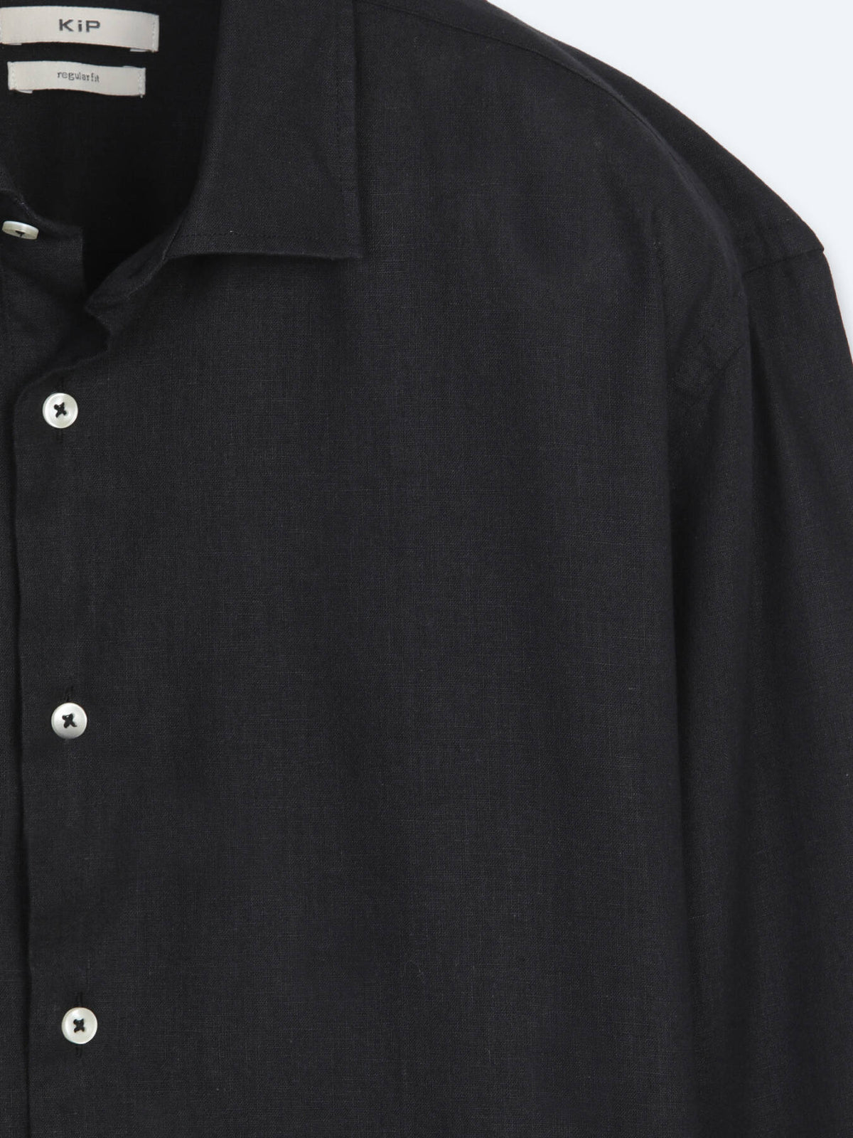 Siyah Regular Fit Uzun Dokuma Casual Pamuk Karışımlı Gömlek