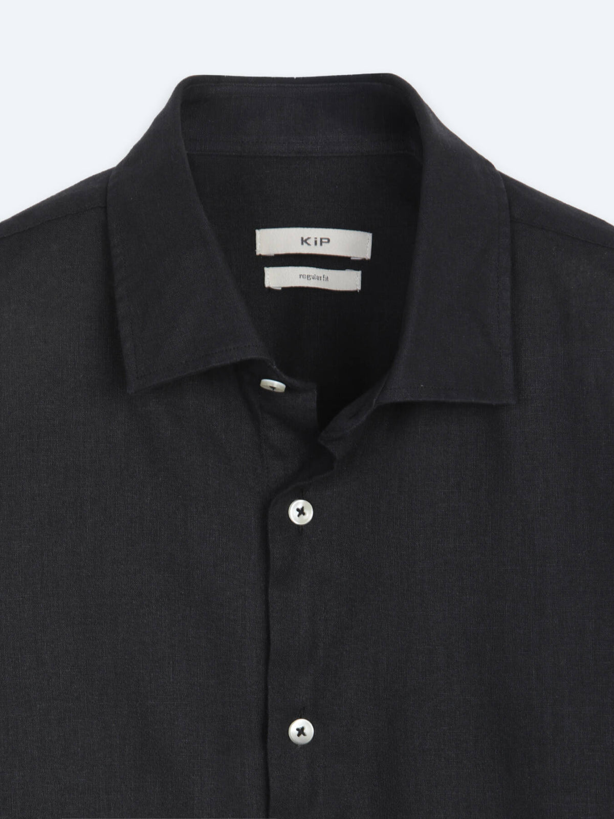 Siyah Regular Fit Uzun Dokuma Casual Pamuk Karışımlı Gömlek