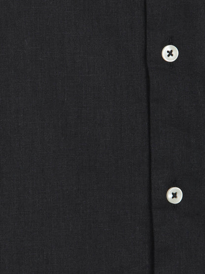 Siyah Regular Fit Uzun Dokuma Casual Pamuk Karışımlı Gömlek