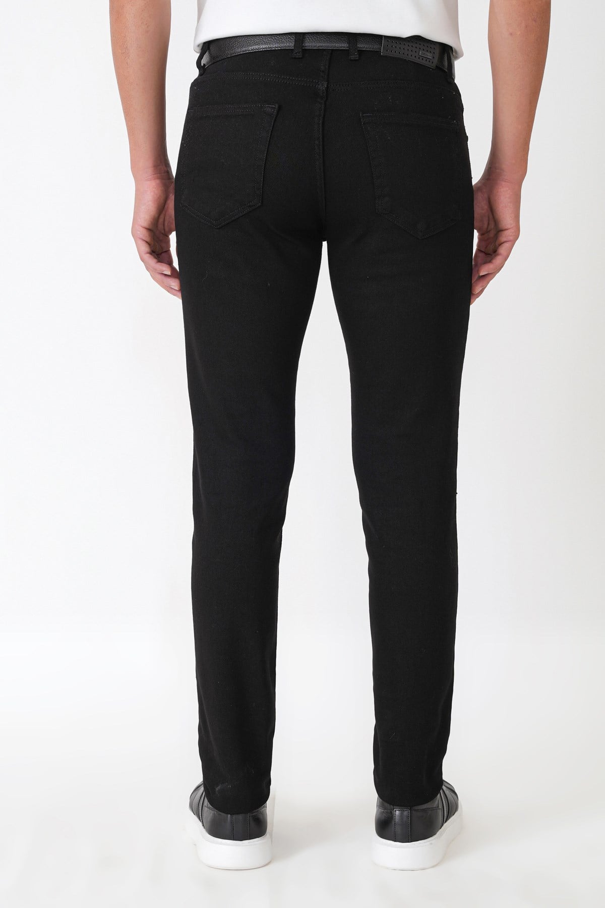 Slim Fit Beş Cep Likralı Düz Siyah Jean Kot Pantolon Denim 136