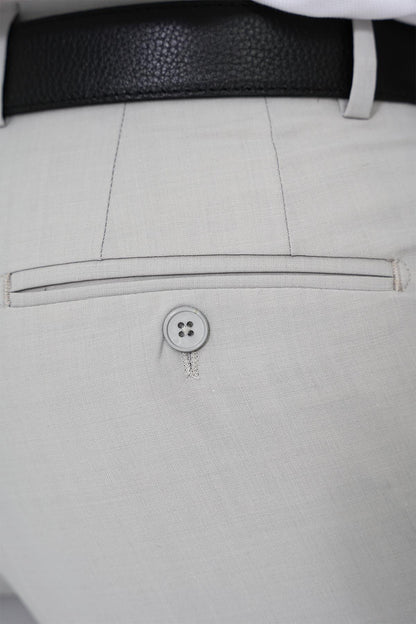 P 1191 Slim Fit Pilesiz Yün Klasik Taş Kumaş Pantolon