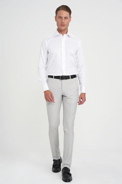 P 1191 Slim Fit Pilesiz Yün Klasik Taş Kumaş Pantolon