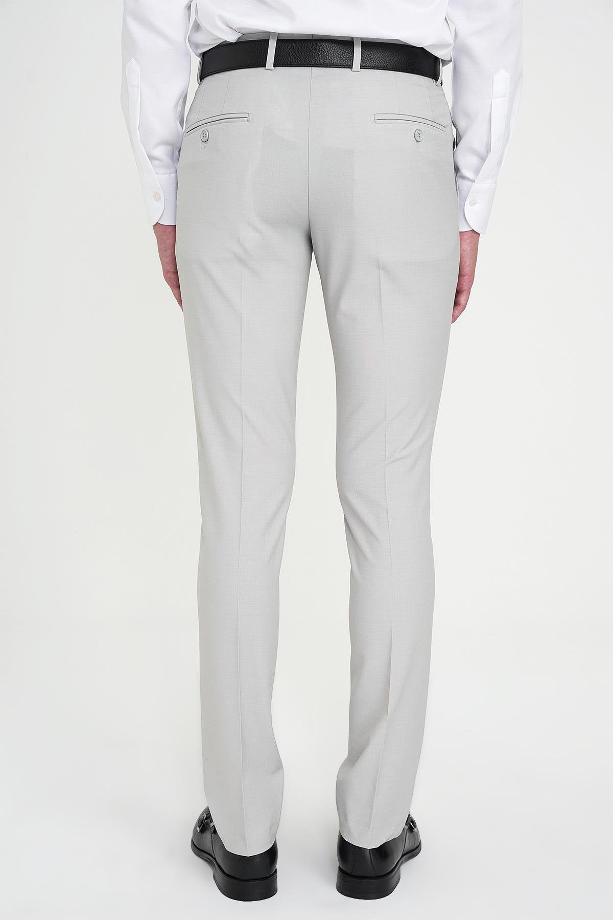 P 1191 Slim Fit Pilesiz Yün Klasik Taş Kumaş Pantolon