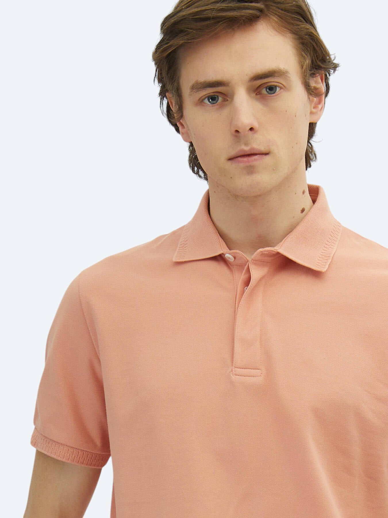Somon Düz Polo Yaka %100 Pamuk T-shirt