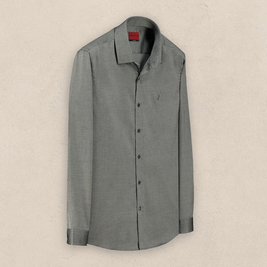 Sosa Uzun Kol Pamuklu Gri Gömlek