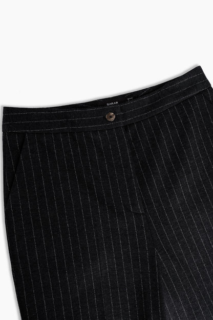 Stell Çizgili Siyah Pantolon