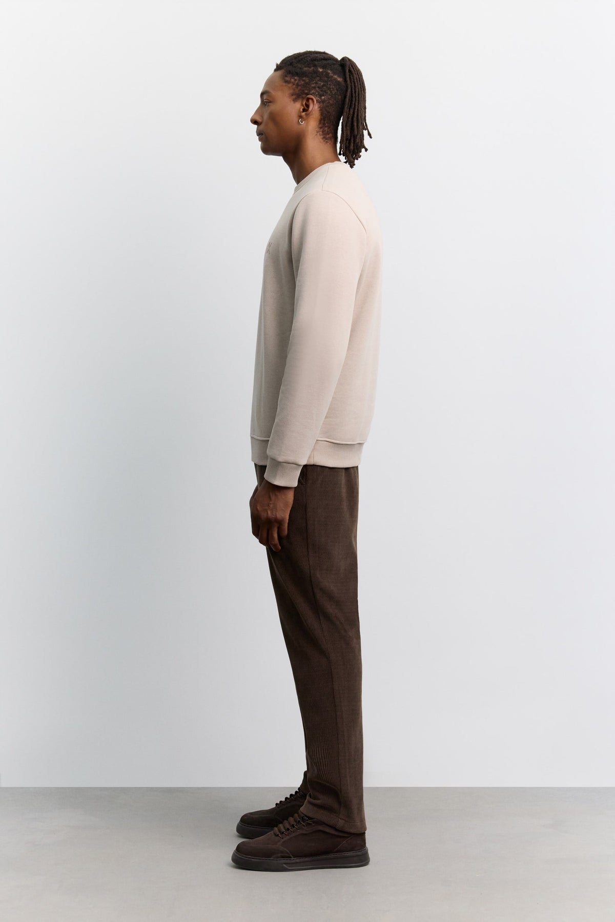 Taş Bisiklet Yaka 3 Iplik Şardonlu -5 Dereceye Dayanıklı Sweatshirt