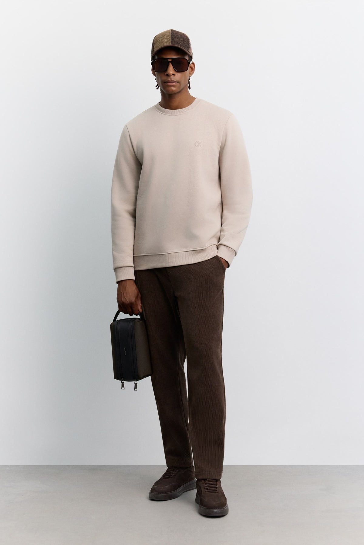Taş Bisiklet Yaka 3 Iplik Şardonlu -5 Dereceye Dayanıklı Sweatshirt