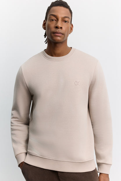 Taş Bisiklet Yaka 3 Iplik Şardonlu -5 Dereceye Dayanıklı Sweatshirt